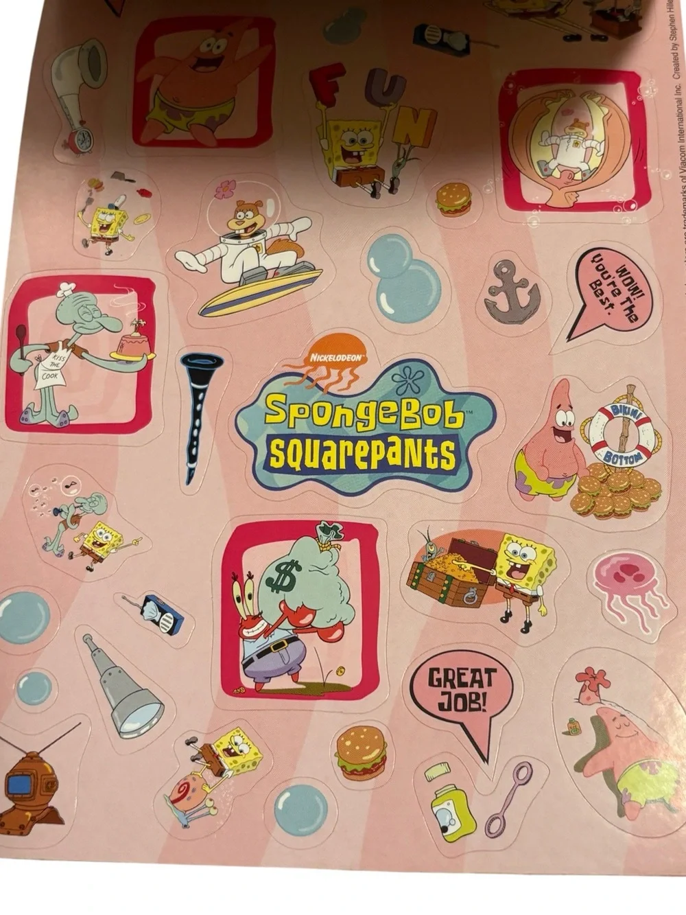 Vintage 2001 SpongeBob Squarepants Reward Decals & Certificates NEW